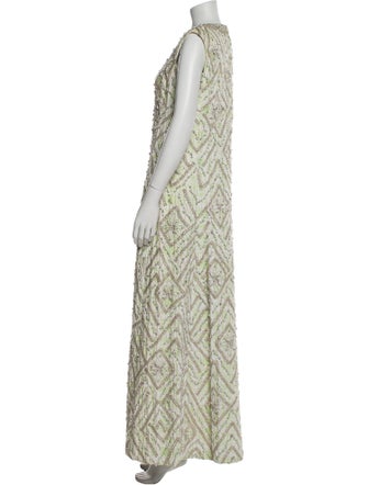 Malcolm Starr Printed Long Dress