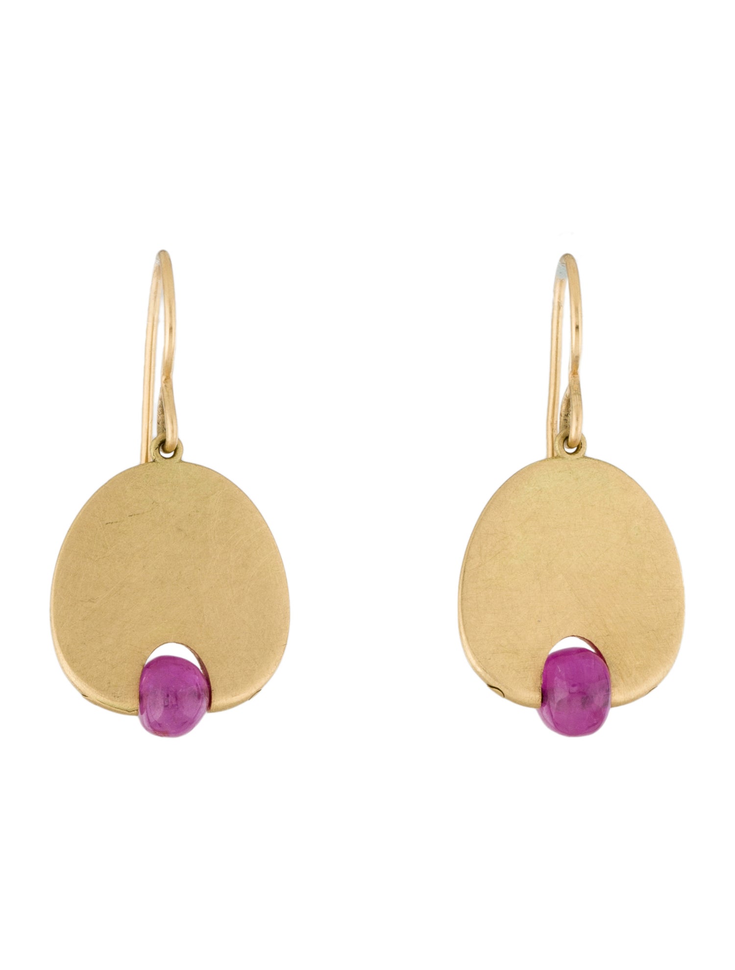 Mallary Marks 18K Ruby Lily Pad Drop Earrings