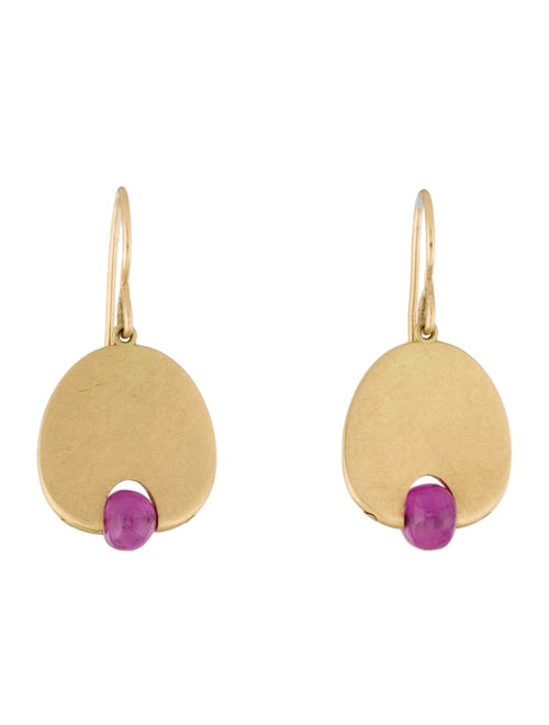 Mallary Marks 18K Ruby Lily Pad Drop Earrings