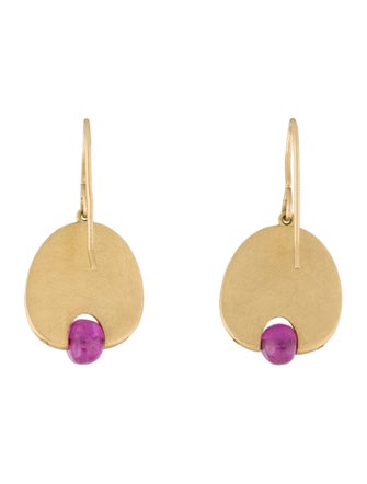 Mallary Marks 18K Ruby Lily Pad Drop Earrings