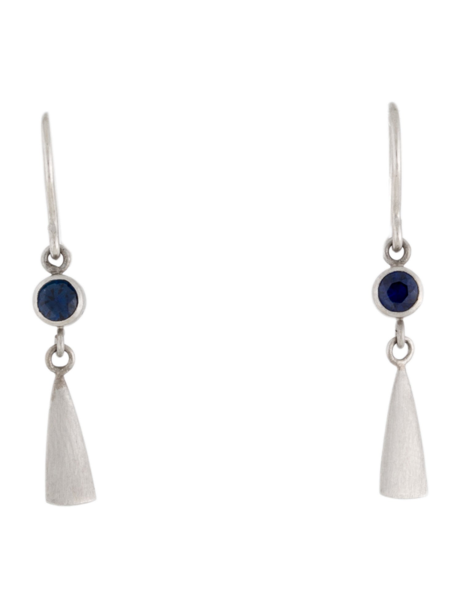 Mallary Marks Platinum Sapphire Drop Earrings