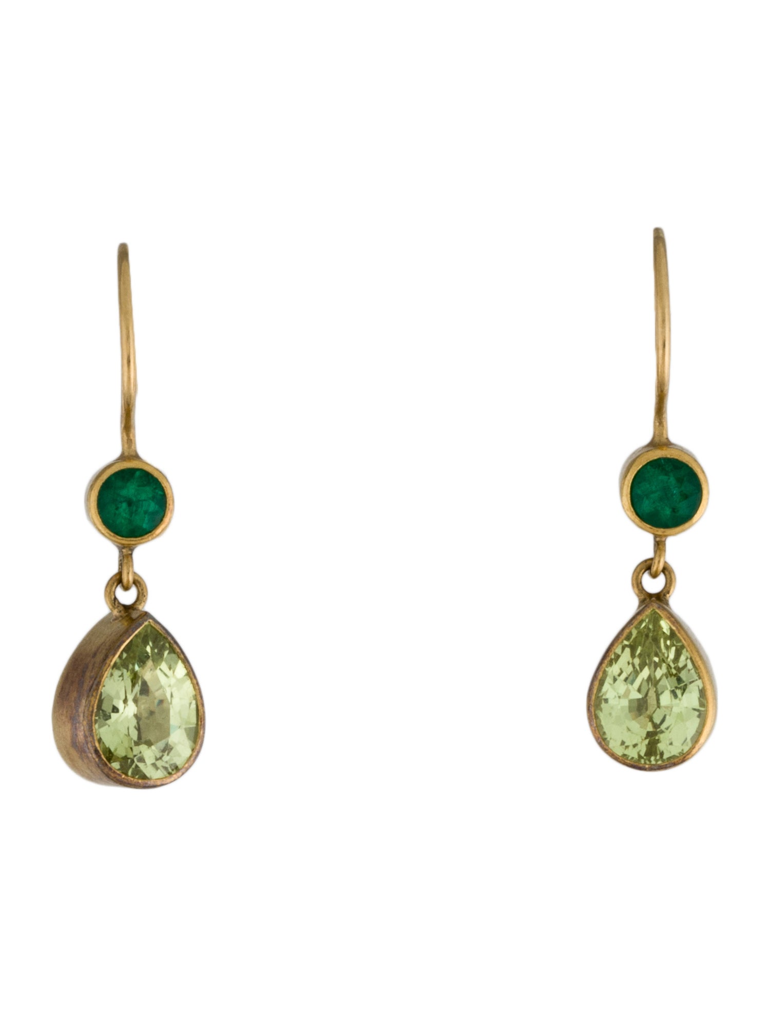 Mallary Marks 22K Emerald & Chrysoberyl Drop Earrings
