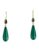 Mallary Marks 22K Malachite & Tourmaline Eve Drop Earrings