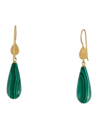 Mallary Marks 22K Malachite & Tourmaline Eve Drop Earrings