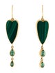 Mallary Marks 22K Malachite & Tourmaline Heart Drop Earrings