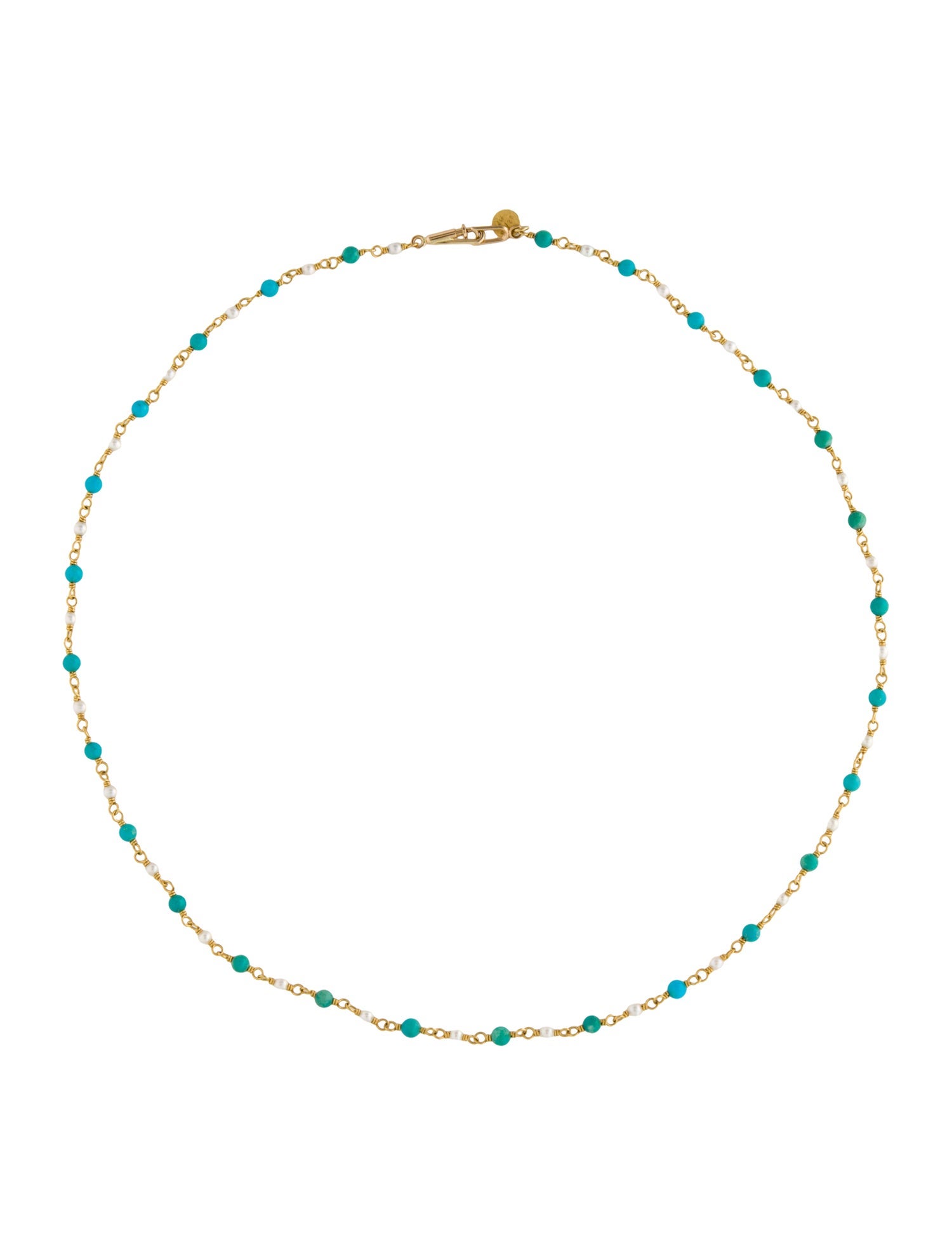 Mallary Marks Pearl & Turquoise Spun Sugar Bead Necklace