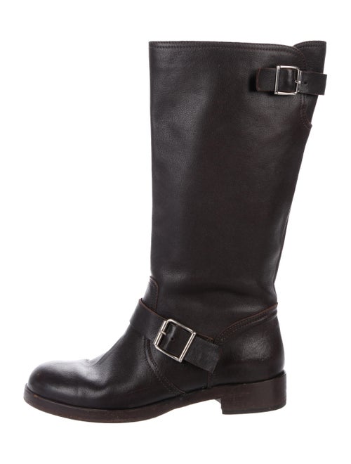 Marni Leather Knee-High Boots Brown