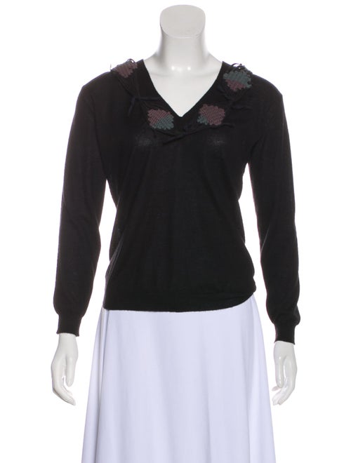 Marni Cashmere Embroidered Sweater Black