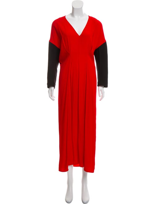 Marni Long Sleeve Maxi Dress Red