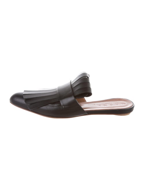 Marni Kiltie Leather Mules Black