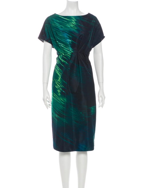 Marni Tie-Dye Print Midi Length Dress Green