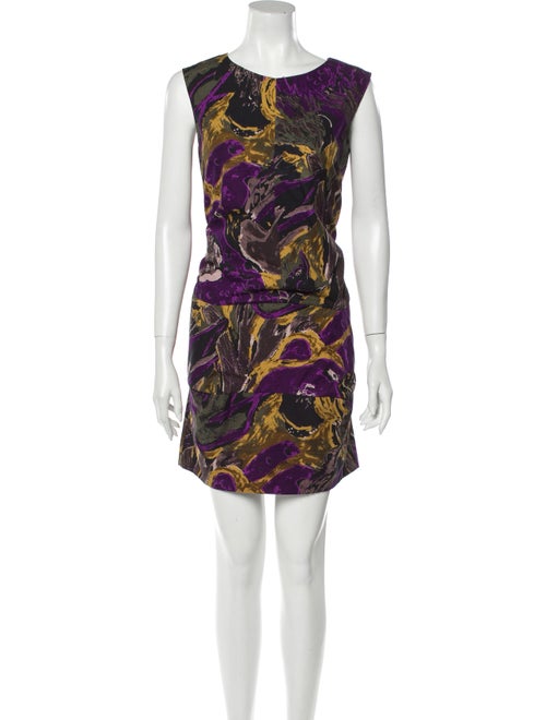 Marni Printed Mini Dress Purple