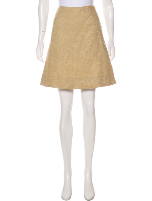 Marni Metallic Linen Skirt Beige