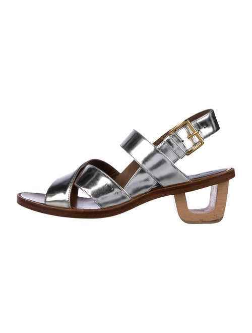 Marni Metallic Leather Ankle Strap Sandals Metalli