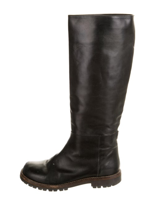 Marni Leather Riding Boots Black