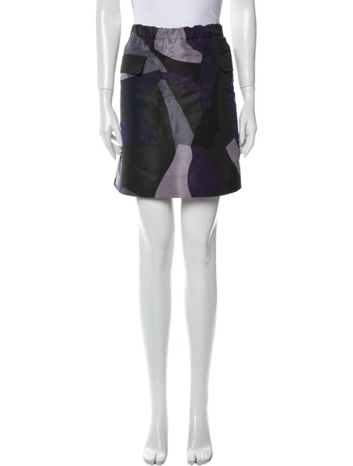 Marni Printed Mini Skirt Blue