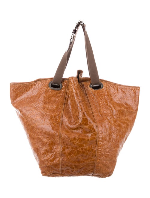 Marni Pebbled Leather Tote Brown