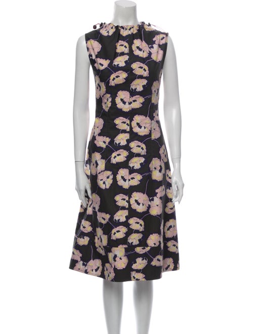 Marni Floral Print Midi Length Dress Green
