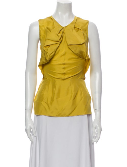 Marni Silk V-Neck Top Yellow