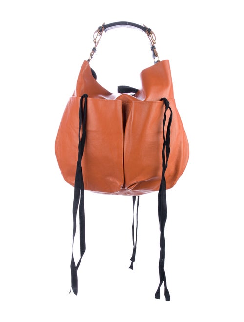 Marni Grained Leather Hobo Orange