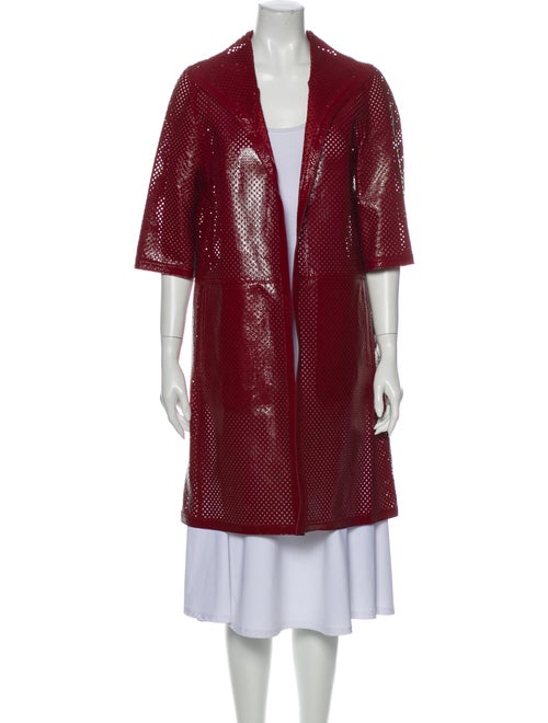 Marni Goat Leather Trench Coat Red