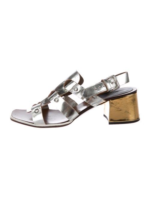 Marni Leather Slingback Sandals Metallic