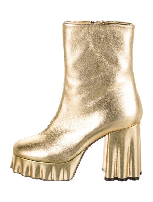 Marni Leather Boots Gold