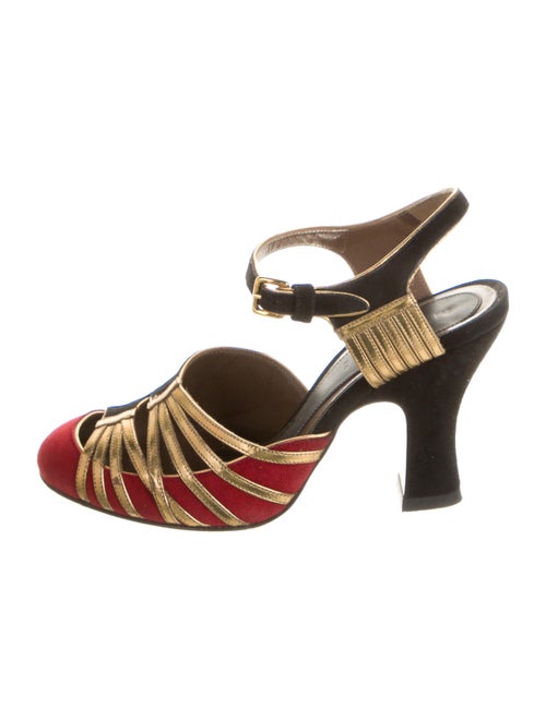Marni Suede Printed Pumps Black