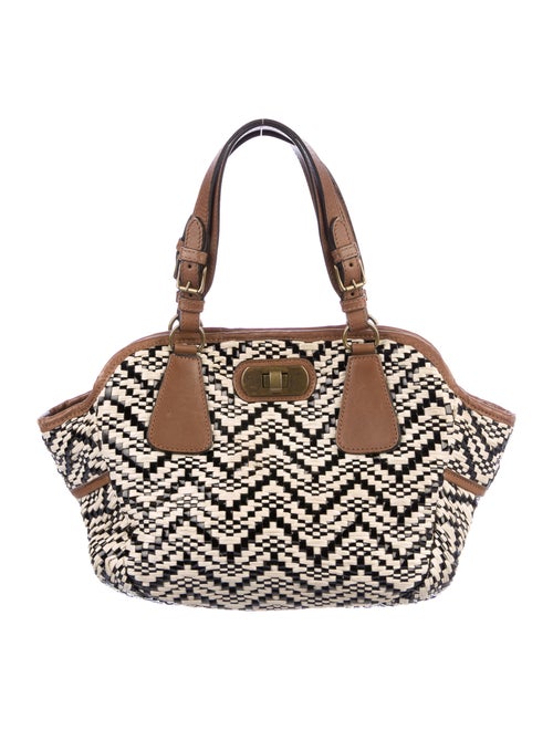 Marni Woven Raffia Satchel Brown
