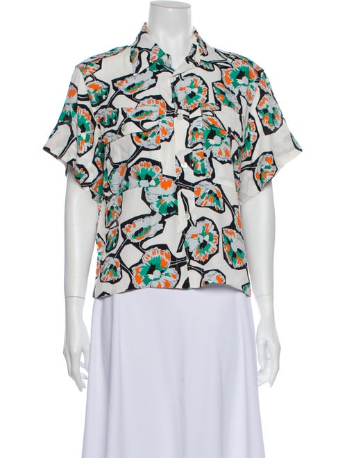 Marni Printed Short Sleeve Blouse White