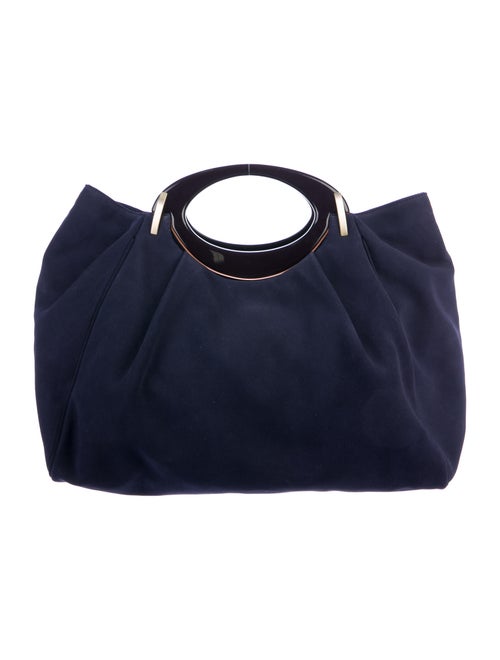 Marni Suede Balloon Satchel Blue