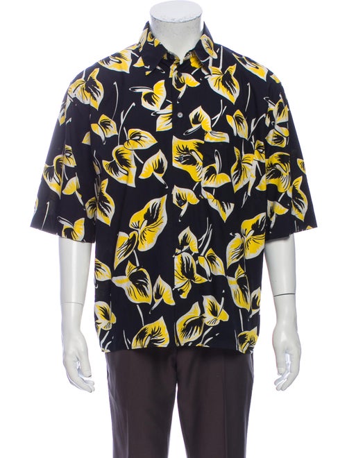 Marni Floral Print Short Sleeve Shirt Yellow