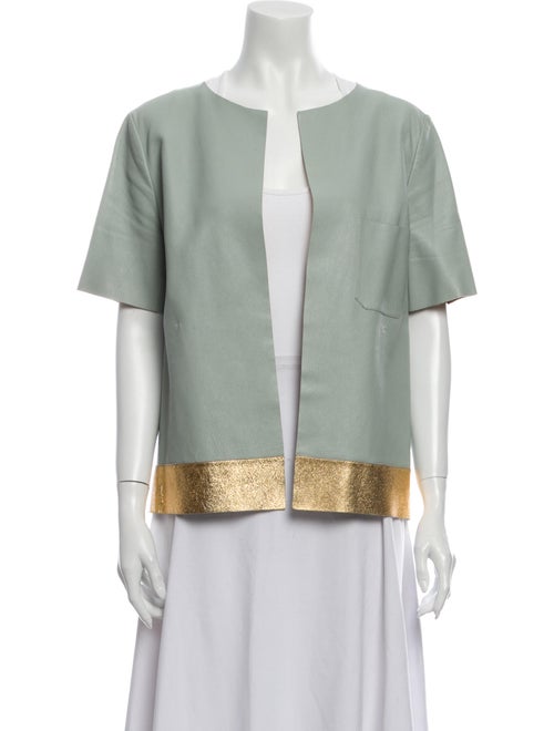 Marni Lamb Leather Jacket Grey