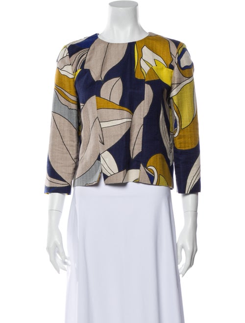 Marni Printed Crew Neck Crop Top