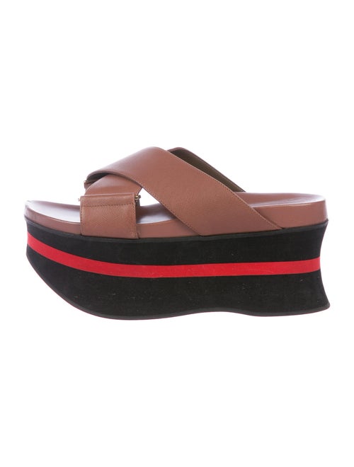 Marni Leather Slides Brown