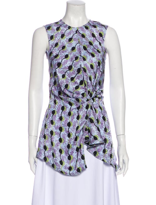 Marni Silk Printed Top Blue