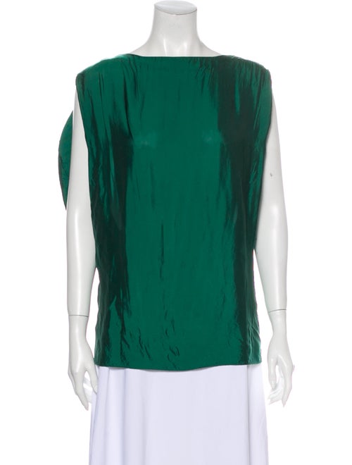 Marni Bateau Neckline Sleeveless Blouse Green