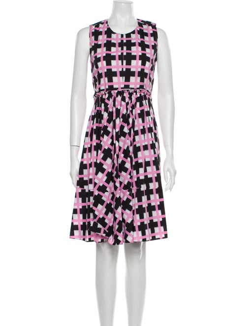 Marni Plaid Print Knee-Length Dress Pink