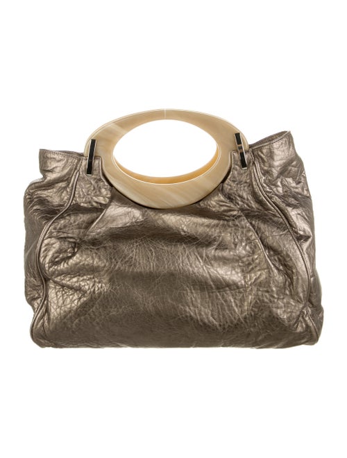 Marni Embossed Leather Shoulder Bag Metallic