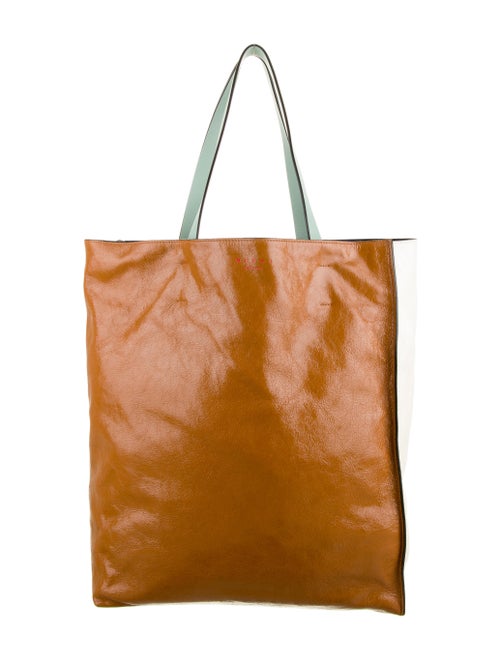 Marni Leather Tote Bag Brown