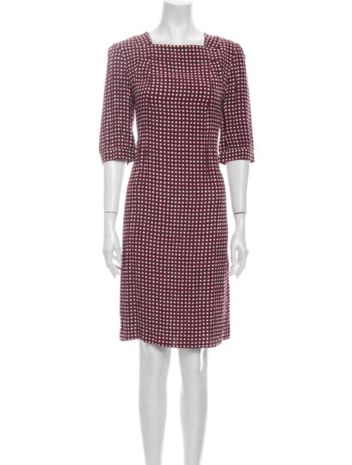 Marni Plaid Print Knee-Length Dress Pink