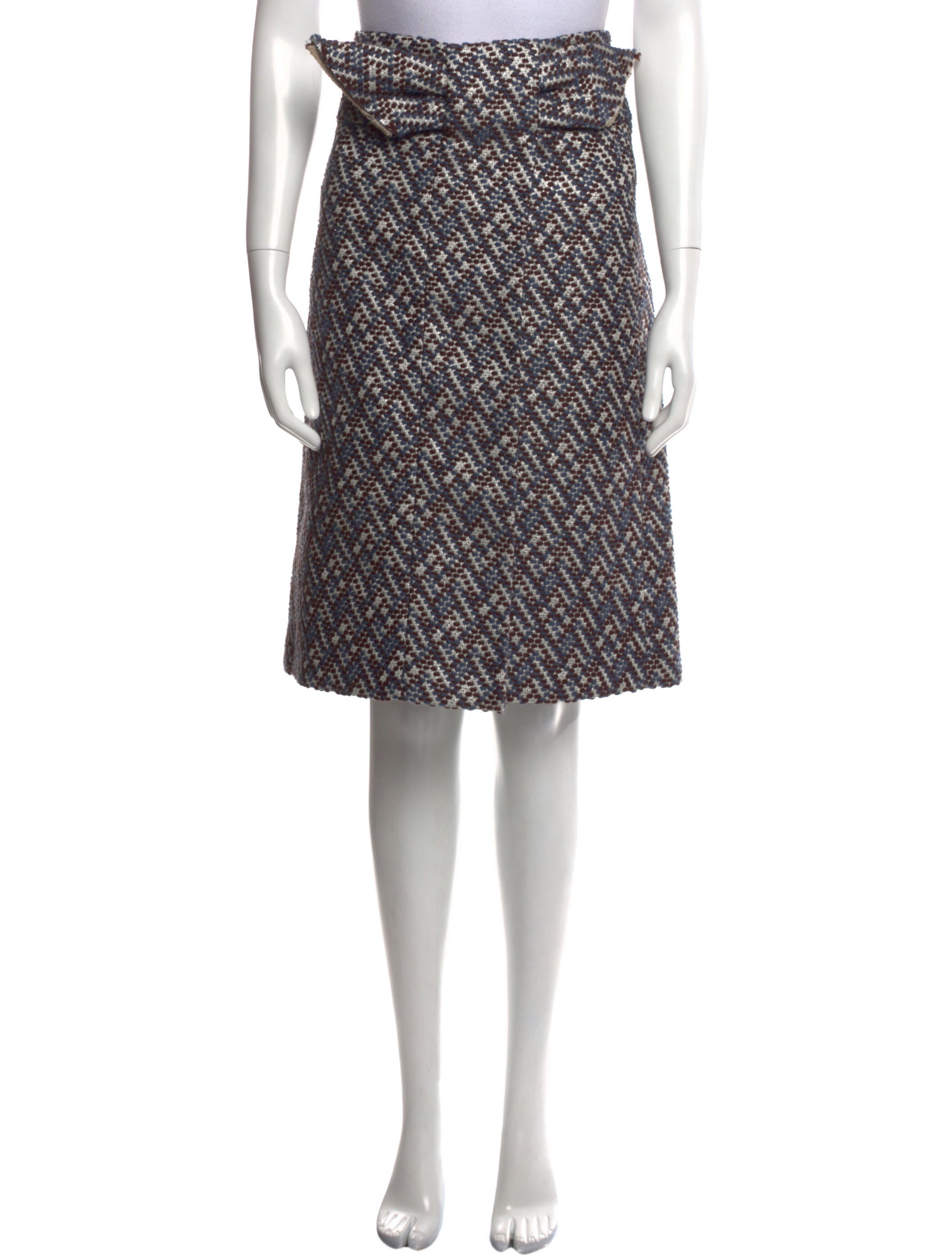 Marni Abstract Print KneeLength Skirt Blue Skirts, Clothing