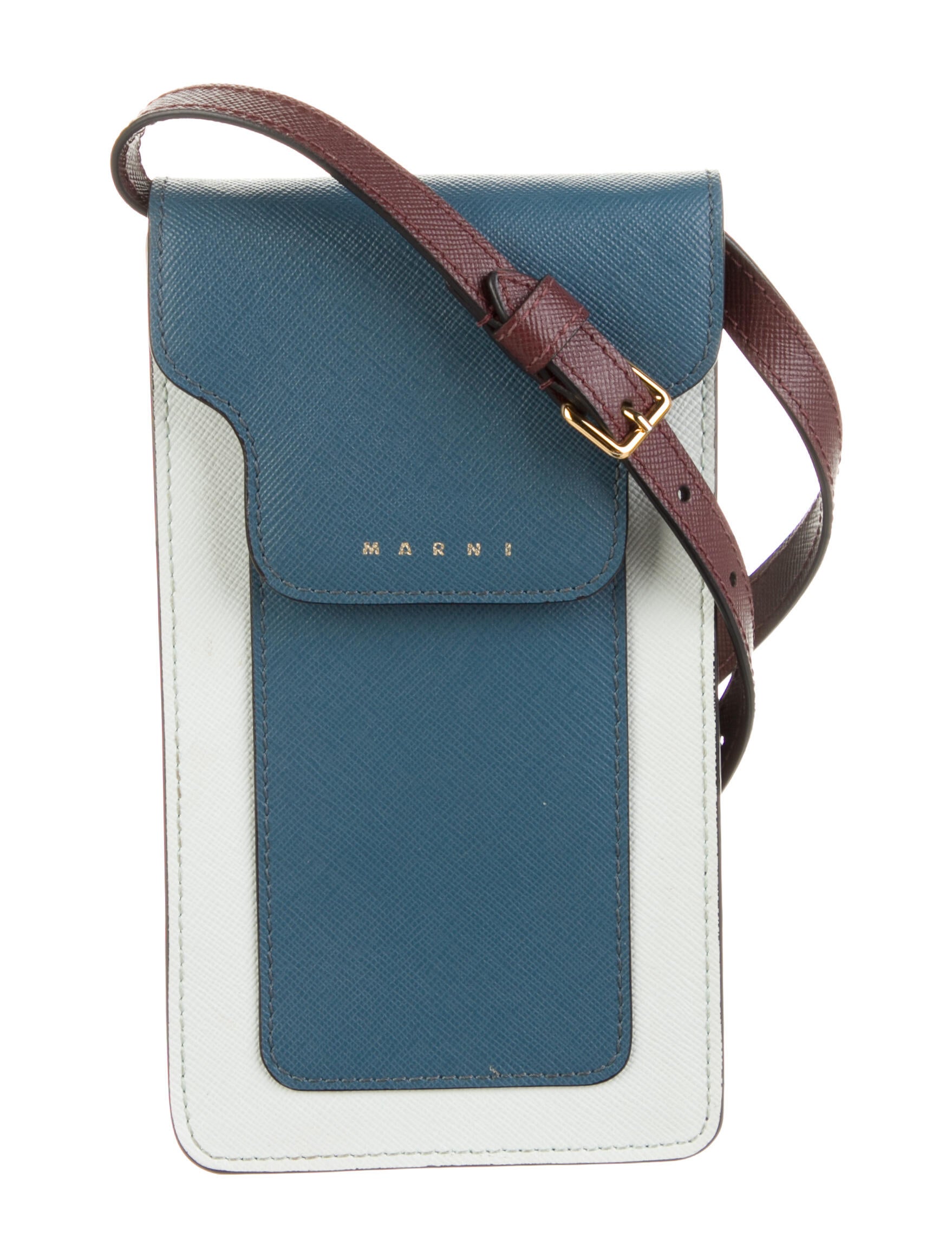 Marni Leather Crossbody Bag Blue Crossbody Bags, Handbags MAN181629 The RealReal