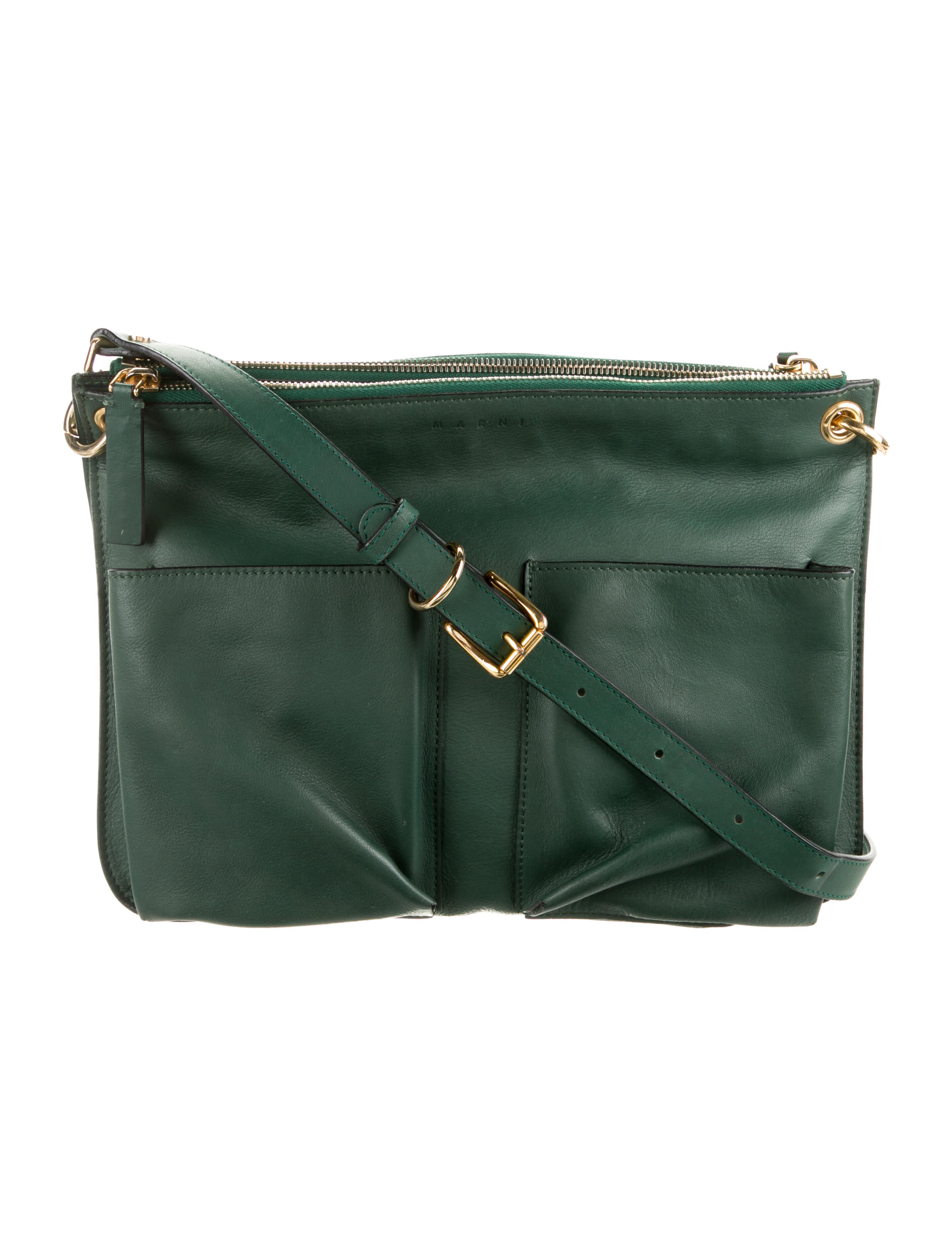 Marni Leather Crossbody Bag Green Crossbody Bags, Handbags