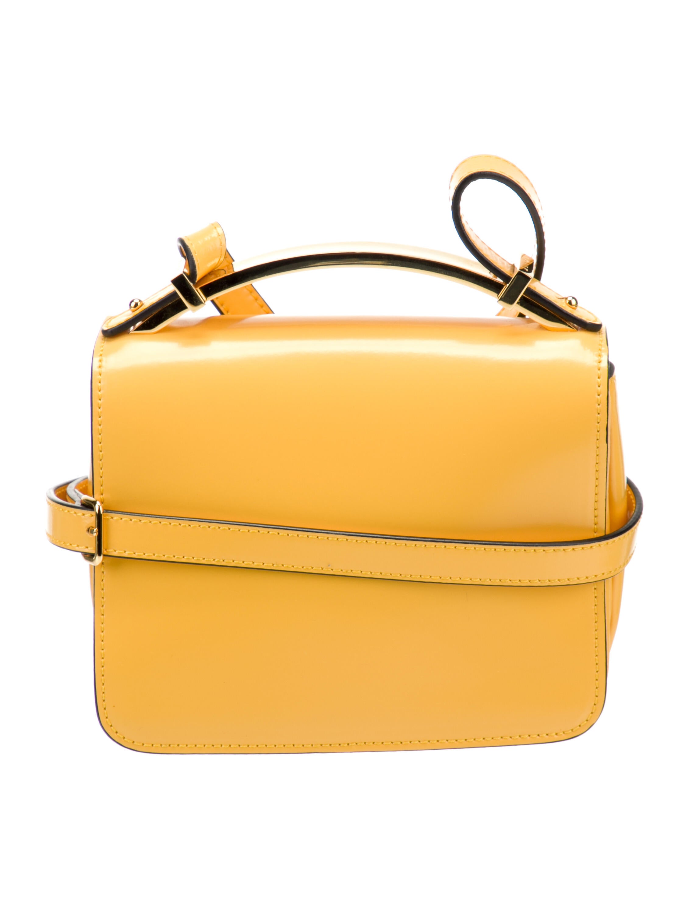 Marni Smooth Leather Crossbody Bag Yellow Crossbody Bags, Handbags