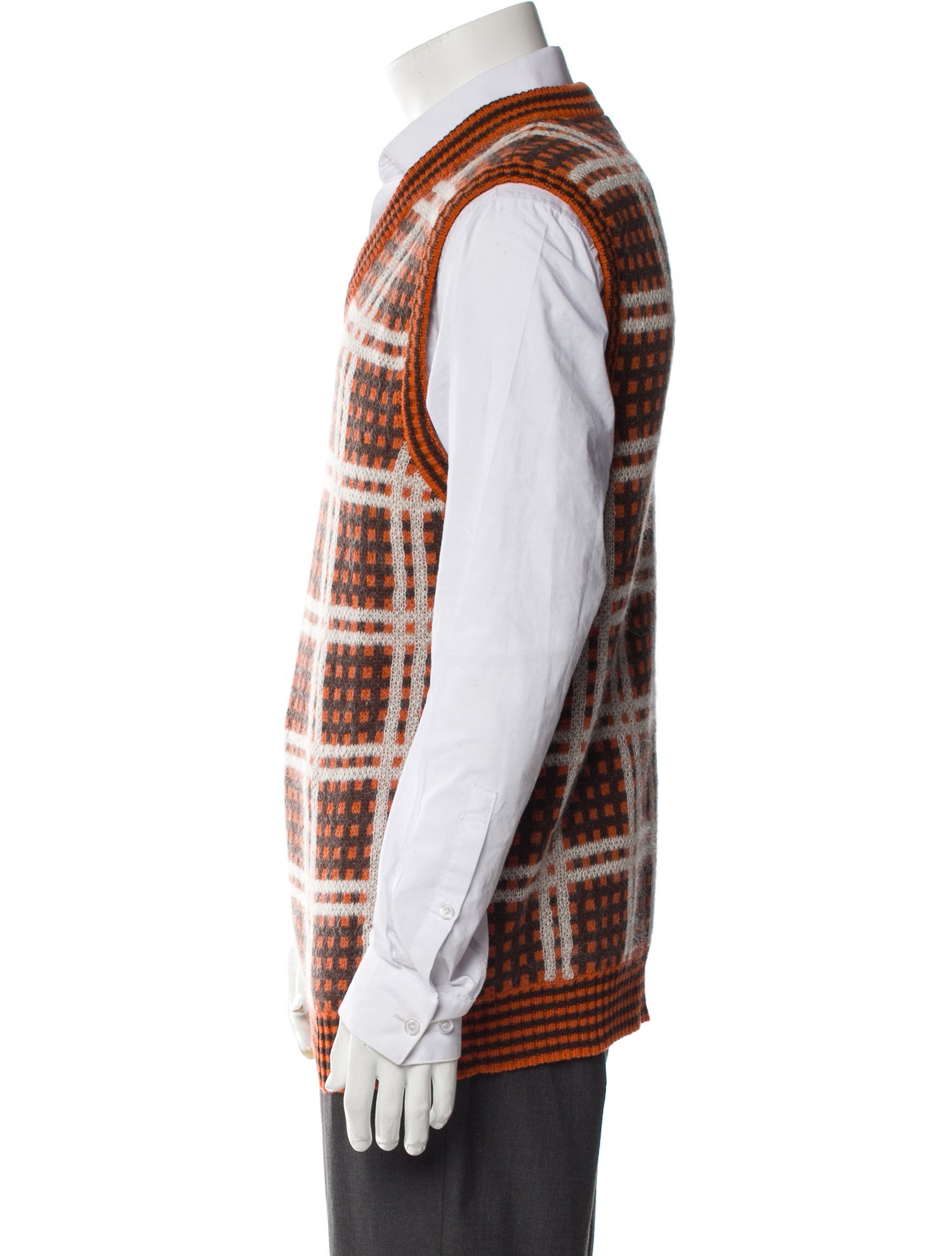 Marni Virgin Wool Plaid Print Sweater Vest w/ Tags