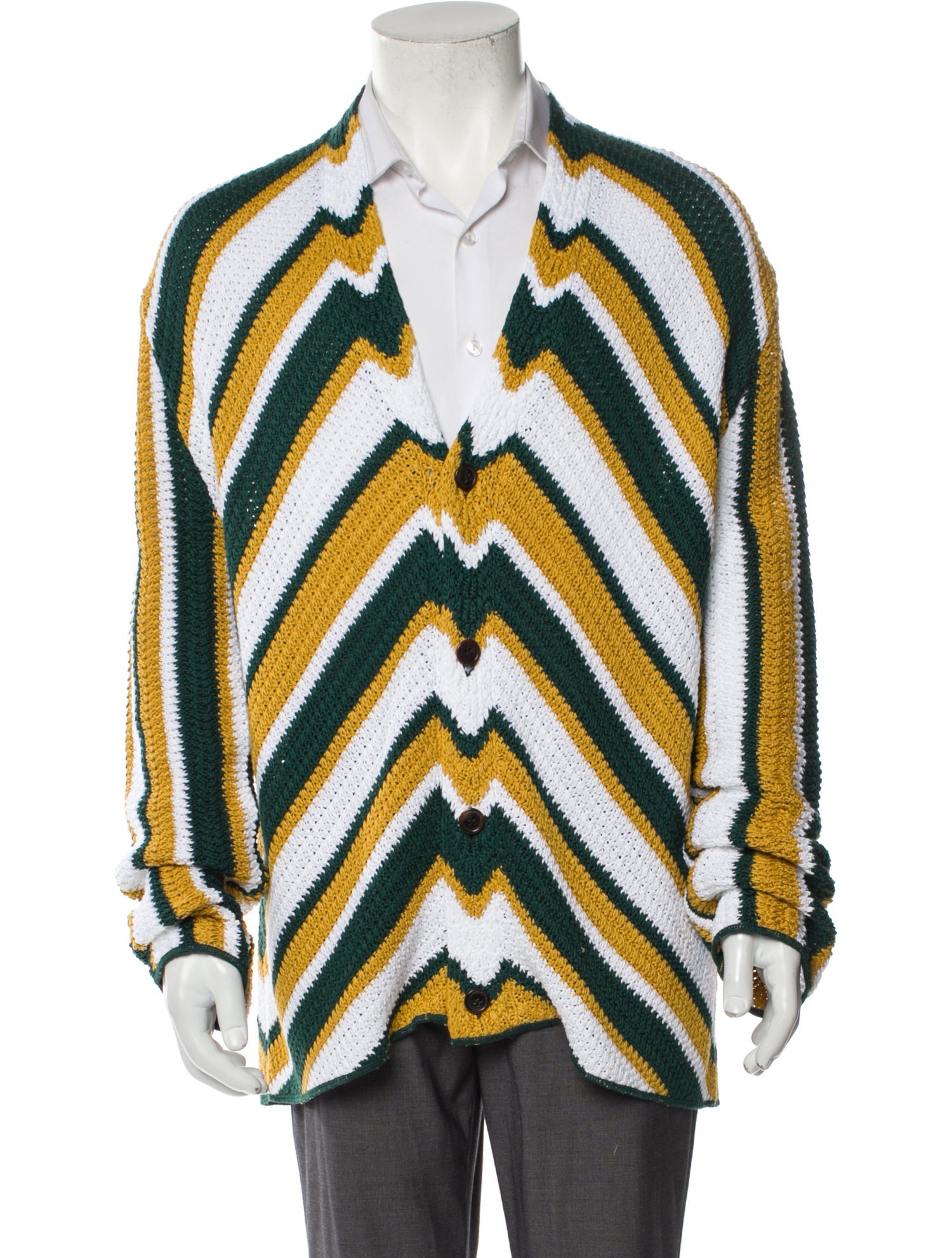 Marni Striped V-Neck Polo Sweater w/ Tags