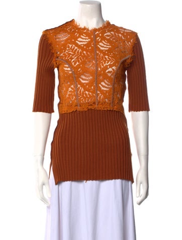 Marni Tops Virgin Wool Colorblock Pattern Top Us6, It42 | M