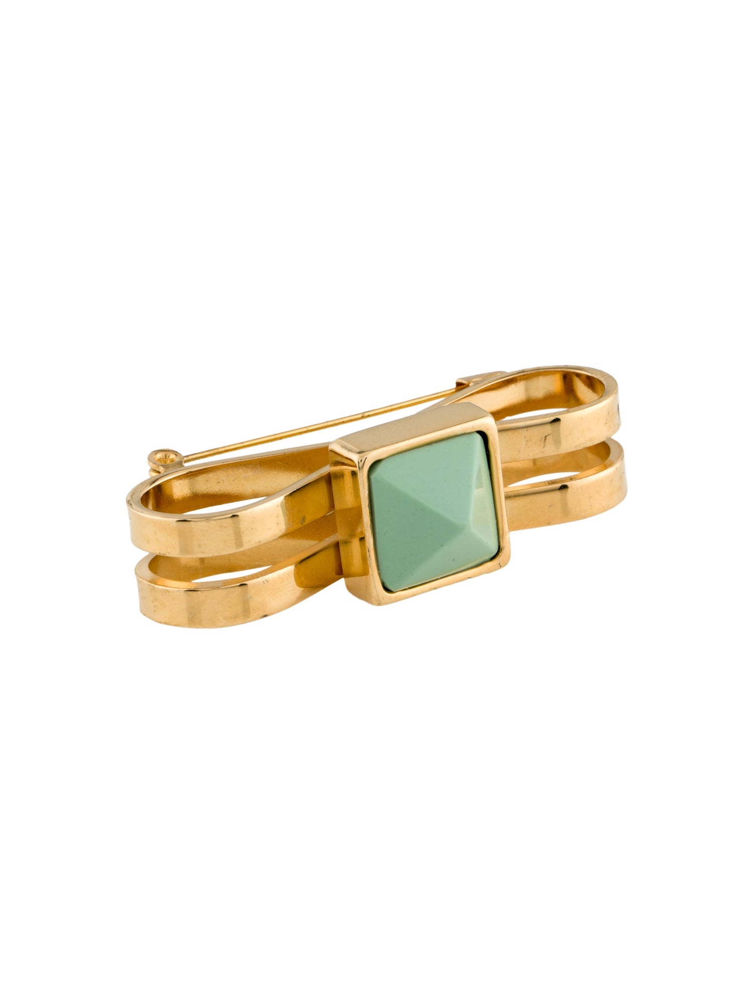 Marni Resin Pyramid Double Bar Brooch