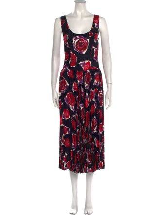 Marni Floral Print Midi Length Dress